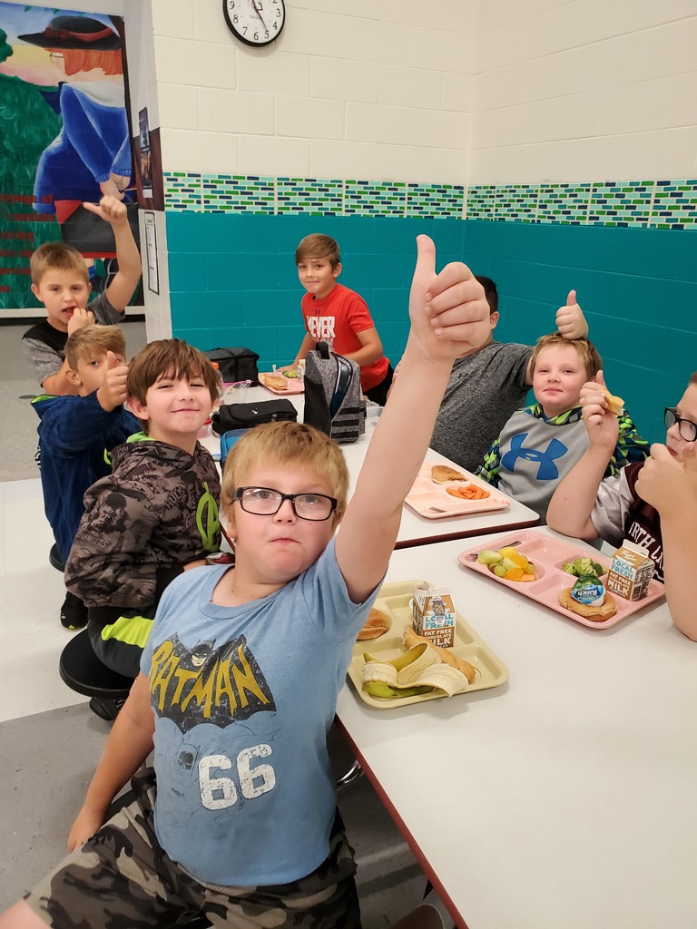 Happy kids enjoying lunch!