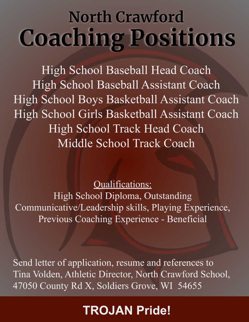 Coaching Positions Available