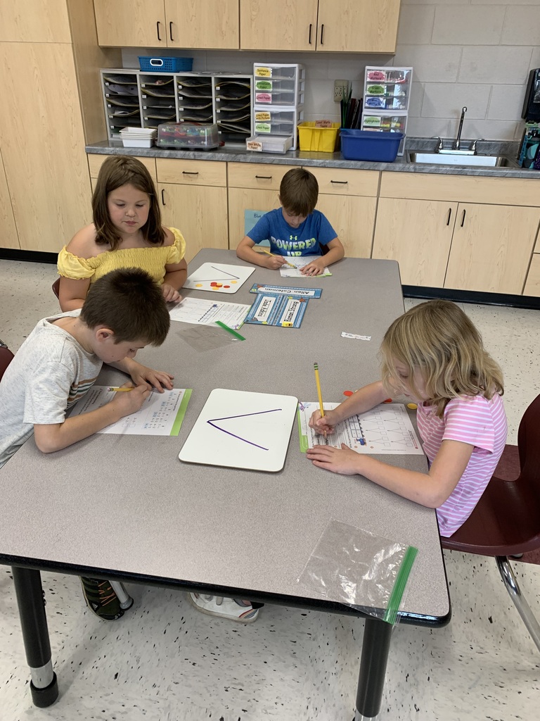 Stair steps and Math Mountains with red and yellow counters are great tools to use!rs